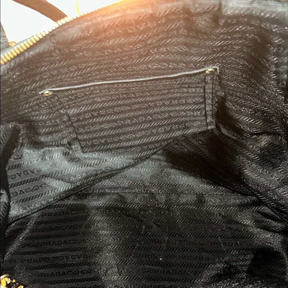 Prada Black Nylon Large Tote Bag with Leather Trim & Strap - Picture 14 of 17